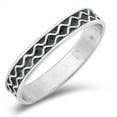 thumbnail image 1 of Bali Style Wavy Line Promise .925 Sterling Silver Band Jewelry Female Male Unisex Size 9, 1 of 4