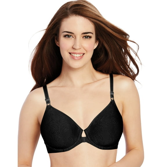 Women's Bali 3P66 Comfort Revolution Front-Close Underwire Bra (Black 36DD)