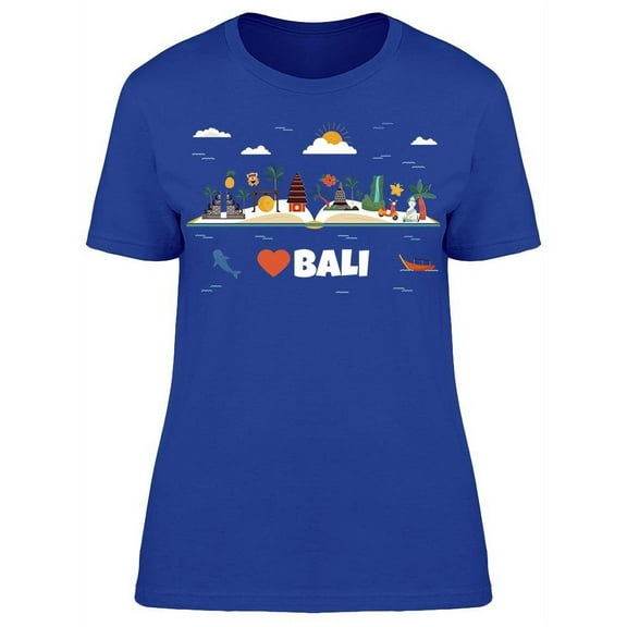 Bali Travel Landmarks T-Shirt Women -Image by Shutterstock, Female 3X-Large
