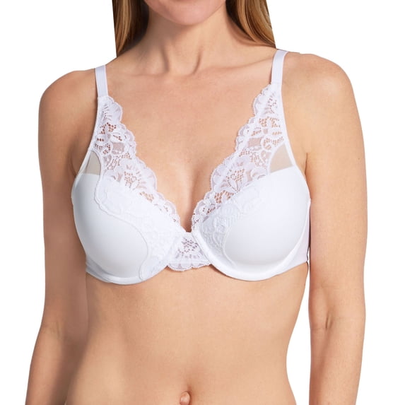 Women's Bali DF0084 One Smooth U Comfort Stretch Lace Underwire Bra (White 40B)