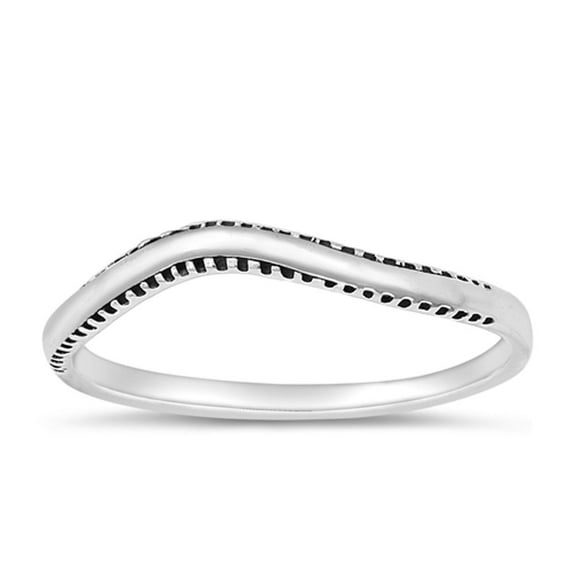Bali Wave Promise Ring .925 Chic Sterling Silver Minimalist Band Jewelry Female Male Unisex Size 7