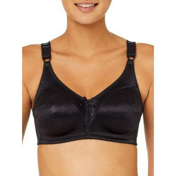 Women's Bali 3820 Double Support Cool Comfort Wirefree Bra (Black 44C)