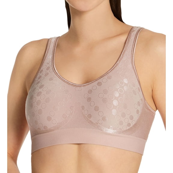 Women's Bali 3488 Comfort Revolution Shaping Wirefree Bra (Evening Blush Dot 2X)