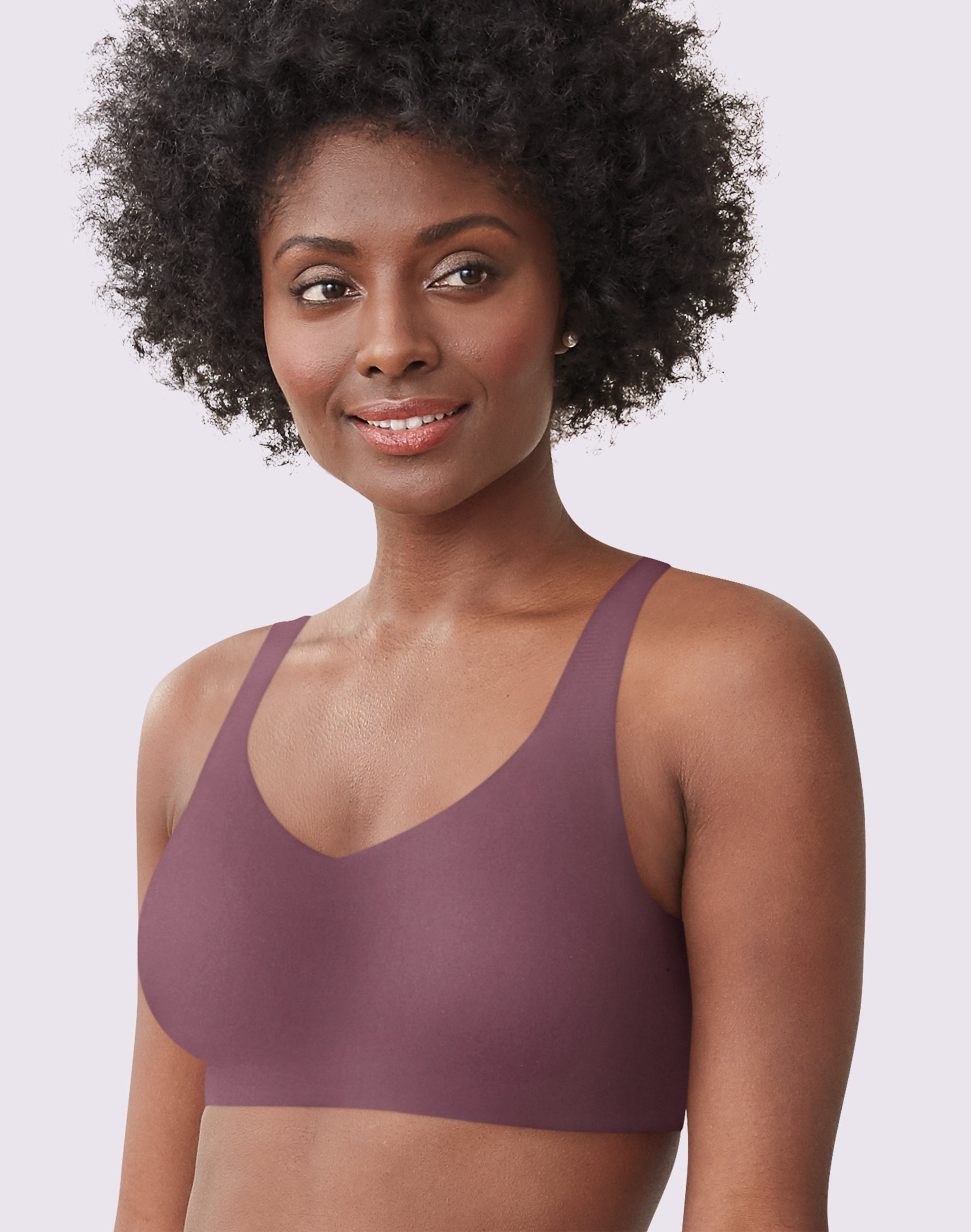 Women's Bali DF3496 Easylite Wirefree Bra with Back Closure (Perfectly  Purple L) 