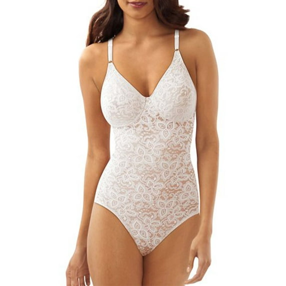 Women's Bali 8L10 Lace 'N Smooth Shaping Body Briefer (White 38B)