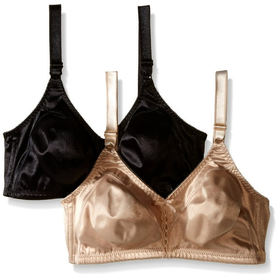 Bali Women's 2-Pack Double Support Wire-Free Bra, Nude/Black, 2 Pack, 38D