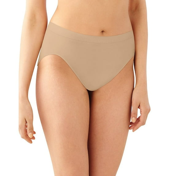 Bali Women's 3 Pack Comfort Revolution Hi-Cut Panty, Nude, 6/7