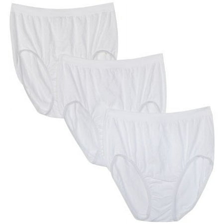 Bali Women's Microfiber Seamless Brief Panty (Pack of 3) 3 White