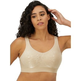 Exclare Women's Plus Size Comfort Full Coverage Double Support Unpadded  Wirefree Minimizer Bra (36DD, Beige 