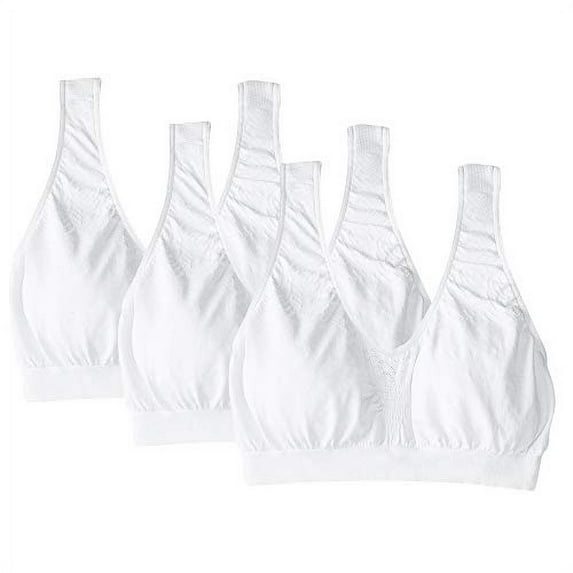 Bali Women's Comfort Nylon Wirefree Bra, White (3-Pack)