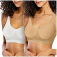 thumbnail image 1 of Bali Women's Comfort Revolution Flexible Wireless Shaping Bra, 2 Pack (White/Nude, S), 1 of 3