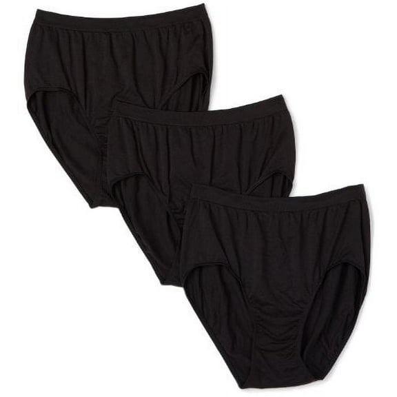 Bali Women`s Comfort Revolution Microfiber Seamless Brief (Pack of 3) 3 Black