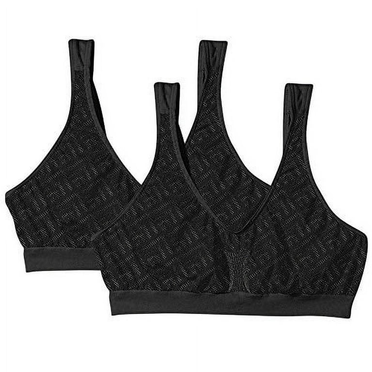 Bali Women`s Comfort Revolution Smart Size Wirefree Bra,3484,XL,Black Retro  (Pack of 2) 2 Black Retro 