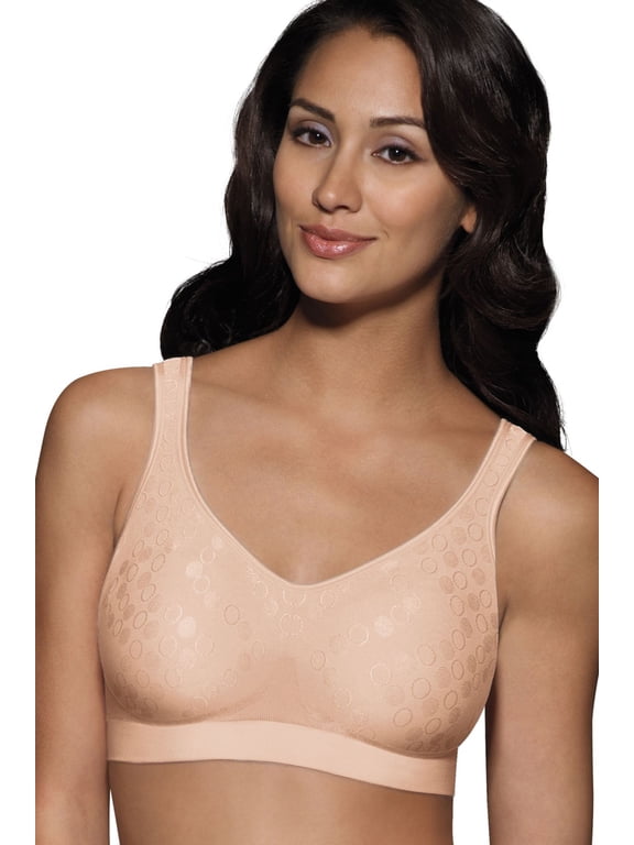 Women's Full Coverage Comfort Revolution Wireless Bra, Nude Dot, Medium