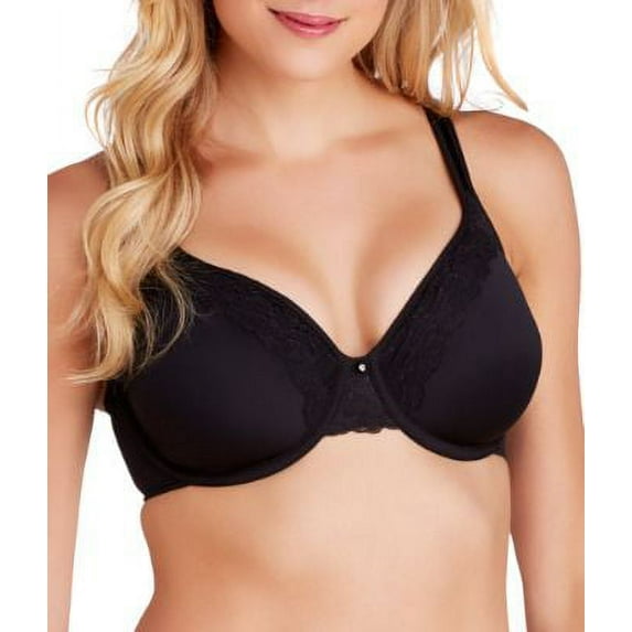 Bali Women's One Smooth U Ultra Light Lace with Lift Underwire, Black, 34C
