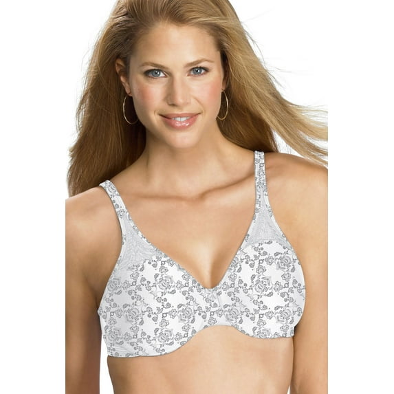 Women's Bali 3385 Passion for Comfort Minimizer Underwire Bra (Silver Lace 40D)