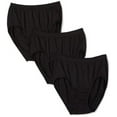 thumbnail image 1 of Bali Women's Plus Size 3-Pack Solid Microfiber Full Brief Panty, P28-3 Black, 9, 1 of 1