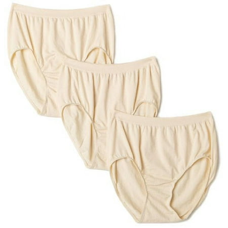Bali Women's Plus Size 3-Pack Solid Microfiber Full Brief Panty, P2H-3 Light Beige, 11