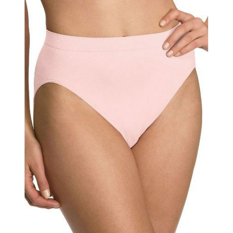 Bali Women`s Set of 6 Comfort Revolution Microfiber Seamless Hi Cut Panty  6/7, Blushing Pink Pack of 6