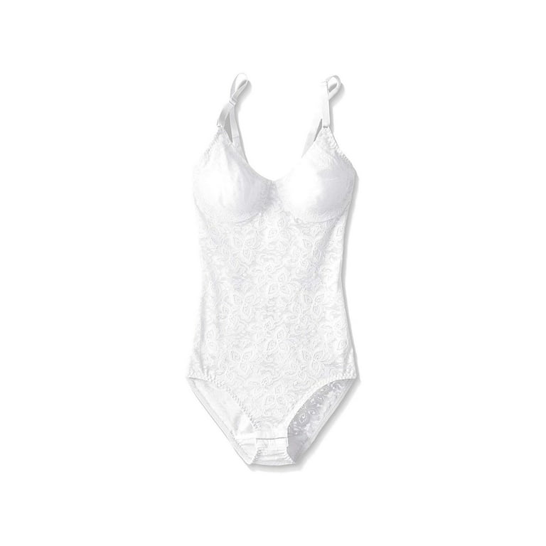 Bali Women's Shapewear Lace 'N Smooth Body Briefer - 36D -, White, Size 36D