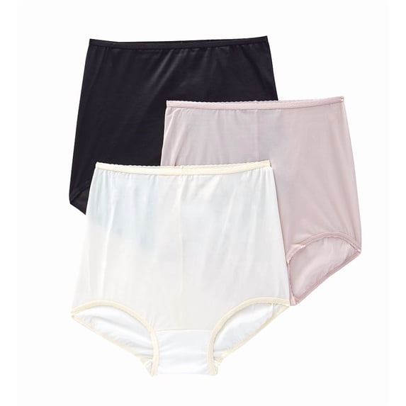 Women's Bali A633 Skimp Skamp Brief Panty - 3 Pack (BlackRosewoodMoonlight 7)