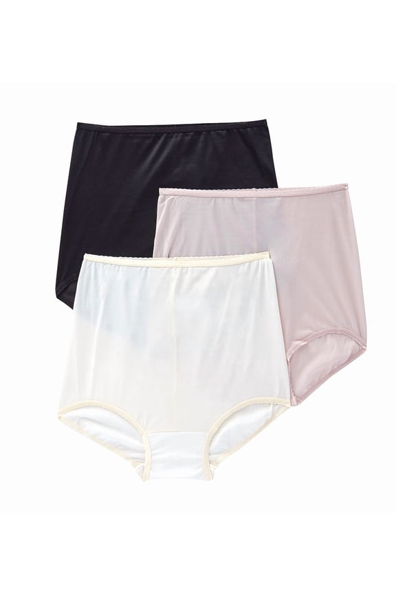 Women's Bali A633 Skimp Skamp Brief Panty - 3 Pack (BlackRosewoodMoonlight 9)