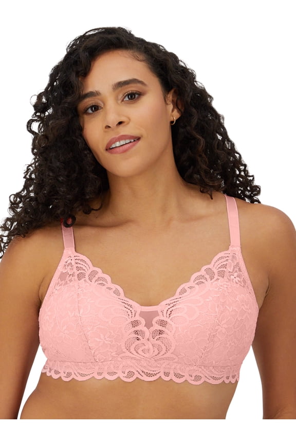 Womens Beautifully You Lace Wireless Bra