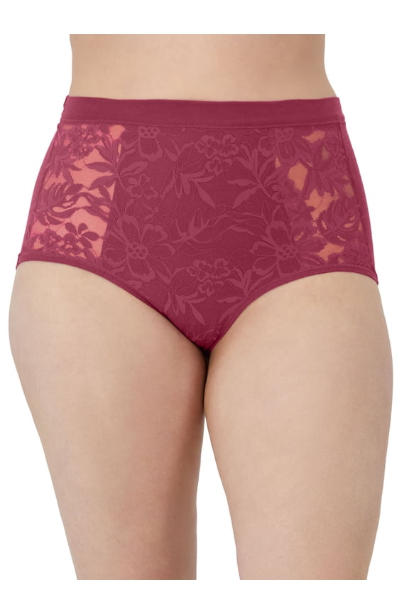 Women's Breathe Lace High Rise Brief Panty - Medium
