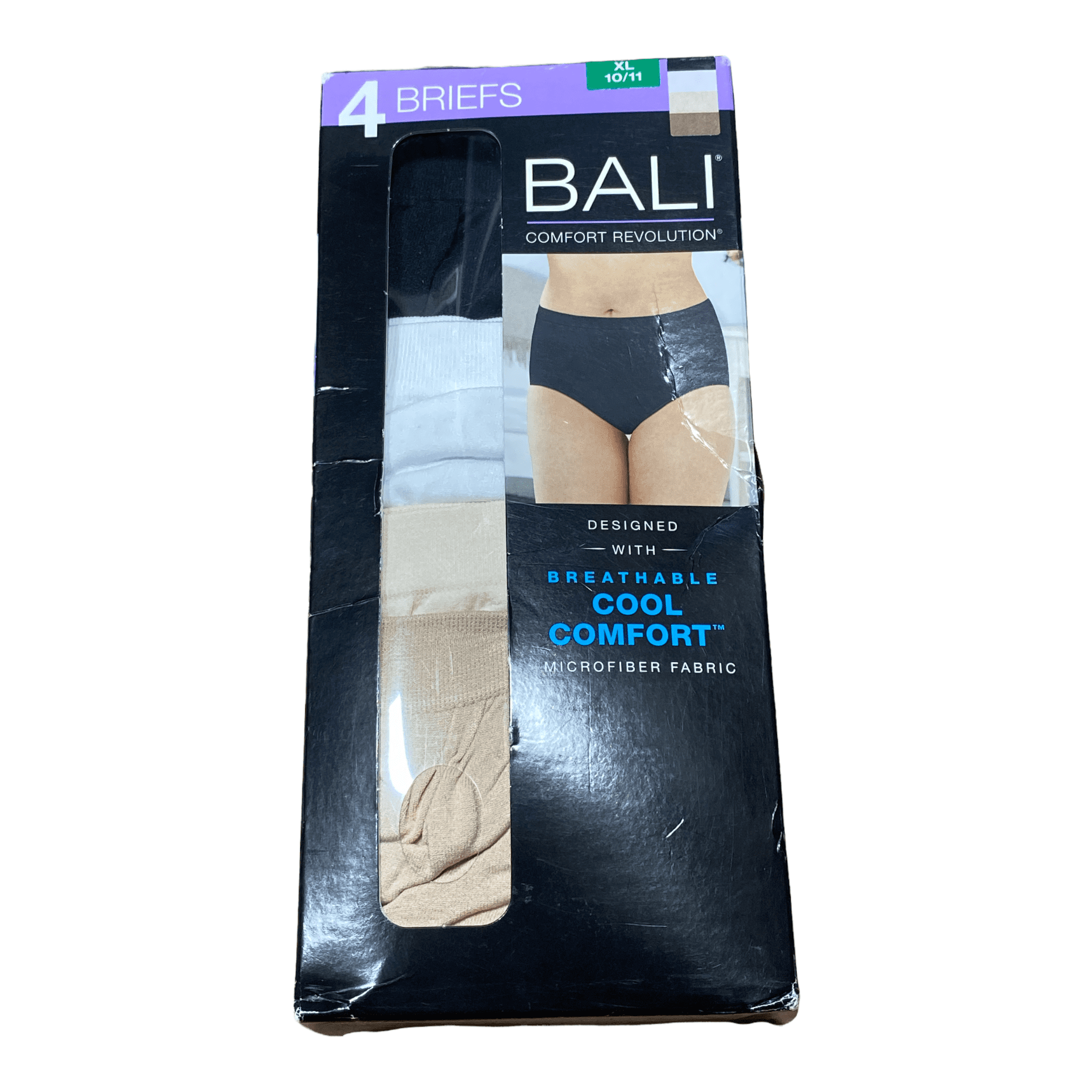 Bali Womens Comfort Revolution Seamless Microfiber Hi Cut 4 Pack Brief