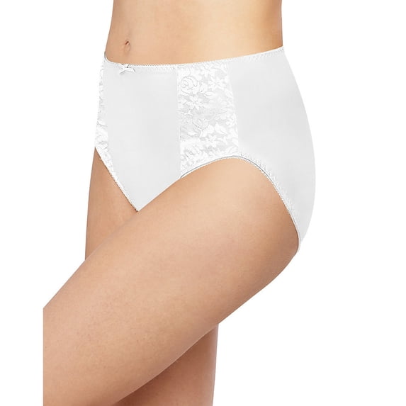 Bali Womens Double Support Hi-Cut Panty, 3-Pack, 8, White
