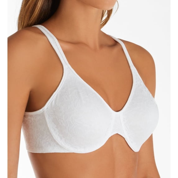 Bali Womens Passion for Comfort Back Smoothing Underwire Bra DF3382, White Lace, 42D