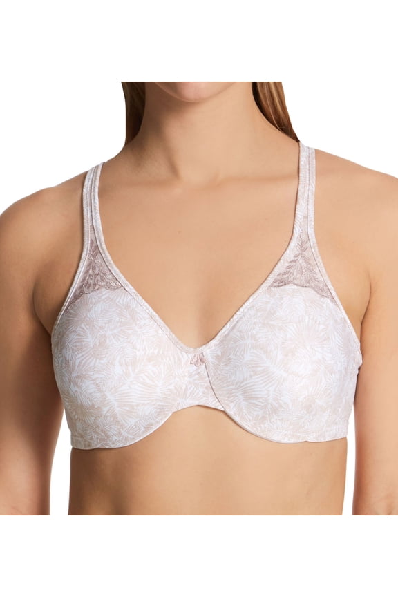 Women's Bali 3385 Passion for Comfort Minimizer Underwire Bra (Fan Leaf Print 36C)