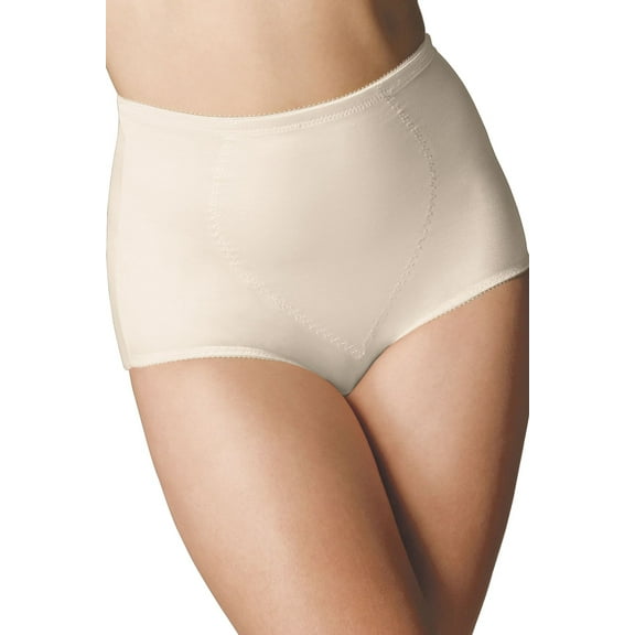Women's Bali X710 Jacquard Tummy Panel Shaping Brief Panty - 2 Pack (Two Light Beige M)