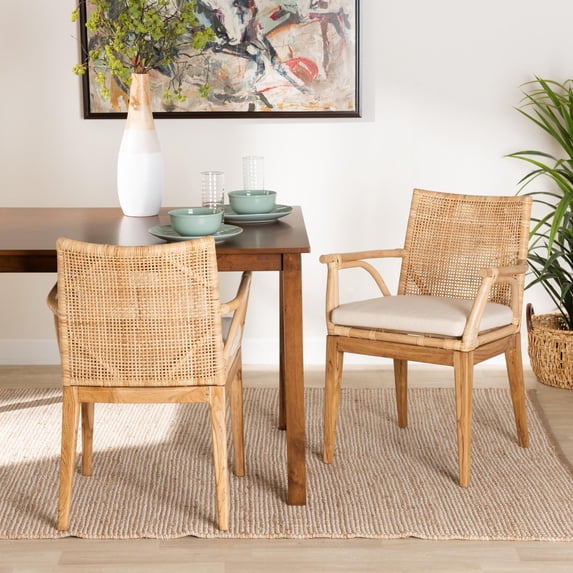 Bali & pari Storsel Rattan BOHO Dining Chair, Natural Brown