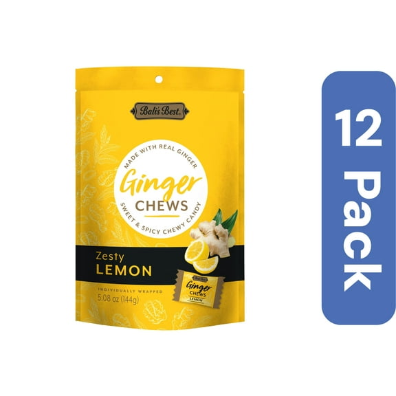 Bali's Best Chews Ginger Zesty Lemon 5.08 oz (Pack Of 12)