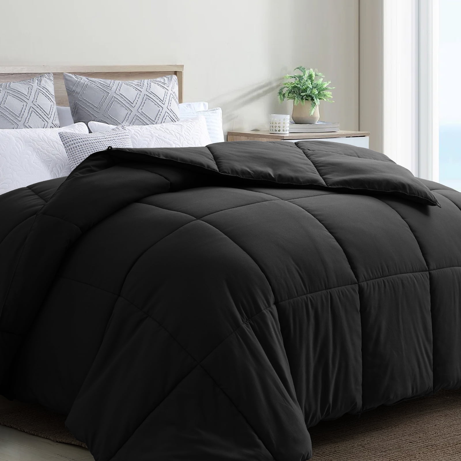 Balichun Duvet Insert King Comforter Black All Season Quilted Down