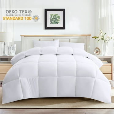 Balichun Twin Size Comforter Duvet Insert - All Season White Quilted Down Alternative Bedding Comforter with Corner Tabs - Winter Summer Fluffy Soft - Goose Down Alternative - Machine Washable