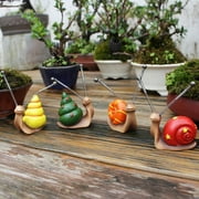 Balieda 4Pcs Snail Statue Decoration 2" Resin Garden Snail Figurine Colorful Mini Resin Animals for Patio Yard Lawn Porch