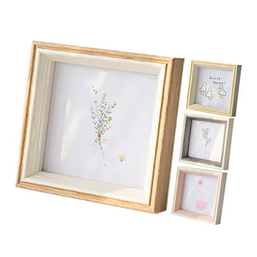 Balieda 5x5 Picture Frames Square Pictures Frame Resin Art Photo Frame Desktop Placed Pictures Frame with Mat (Pink)