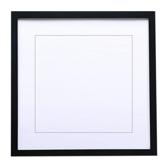 Balieda 8x8 Picture Frames Square Pictures Frame Wooden Art Photo Frame 2in1 Can Be Placed or Wall Hung Solid Wood Pictures Frame With Mats (Black)