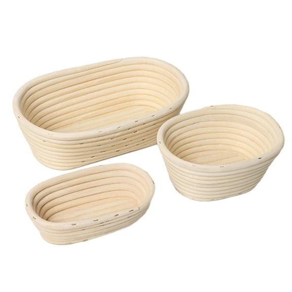 Balieda Handmade Braided Bread Basket, Sourdough Bread Baking Supplies for Home Sourdough Bread Baking Oval Rattan Bread Storage Basket