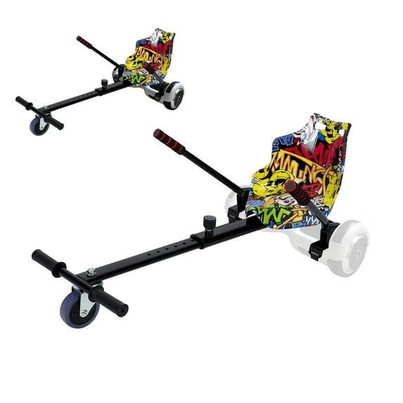 Balieda Hoverboard Go Kart with Foam-Covered Handlebars, Hoverboard Seat Attachment Accessory for 6.5" 8" 8.5" 10" Hoverboard, Adjustable Frame Length & Rubber Wheel, Camouflage