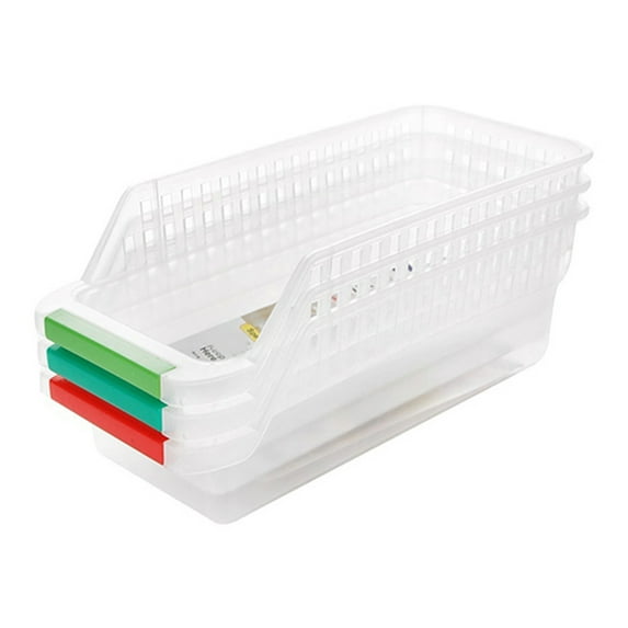 Balieda Refrigerator Organizers and Storage with Handle Clear Storage Bins Stackable Kitchen Organizers and Storage Box for Home Kitchen, 1PC