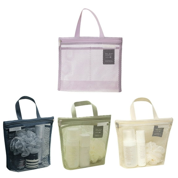 Balieda Shower Mesh Bag Quick Dry Shower Tote Toiletry and Bath Organizer with Zipper Handle Tote for Travel and Swimming