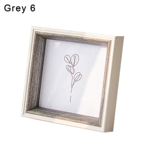Balieda Square Picture Frames, Resin 6x6 Picture Frame Desktop Placed Art Photo Frame With Mat for Desktop Decoration (Gray)