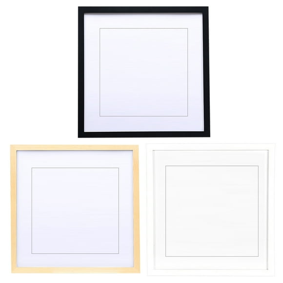 Balieda Square Picture Frames, Wooden 10x10 Picture Frame 2in1 Desktop Placed & Wall Hung Photo Frame with Mat for Desktop Wall Decoration (Black)