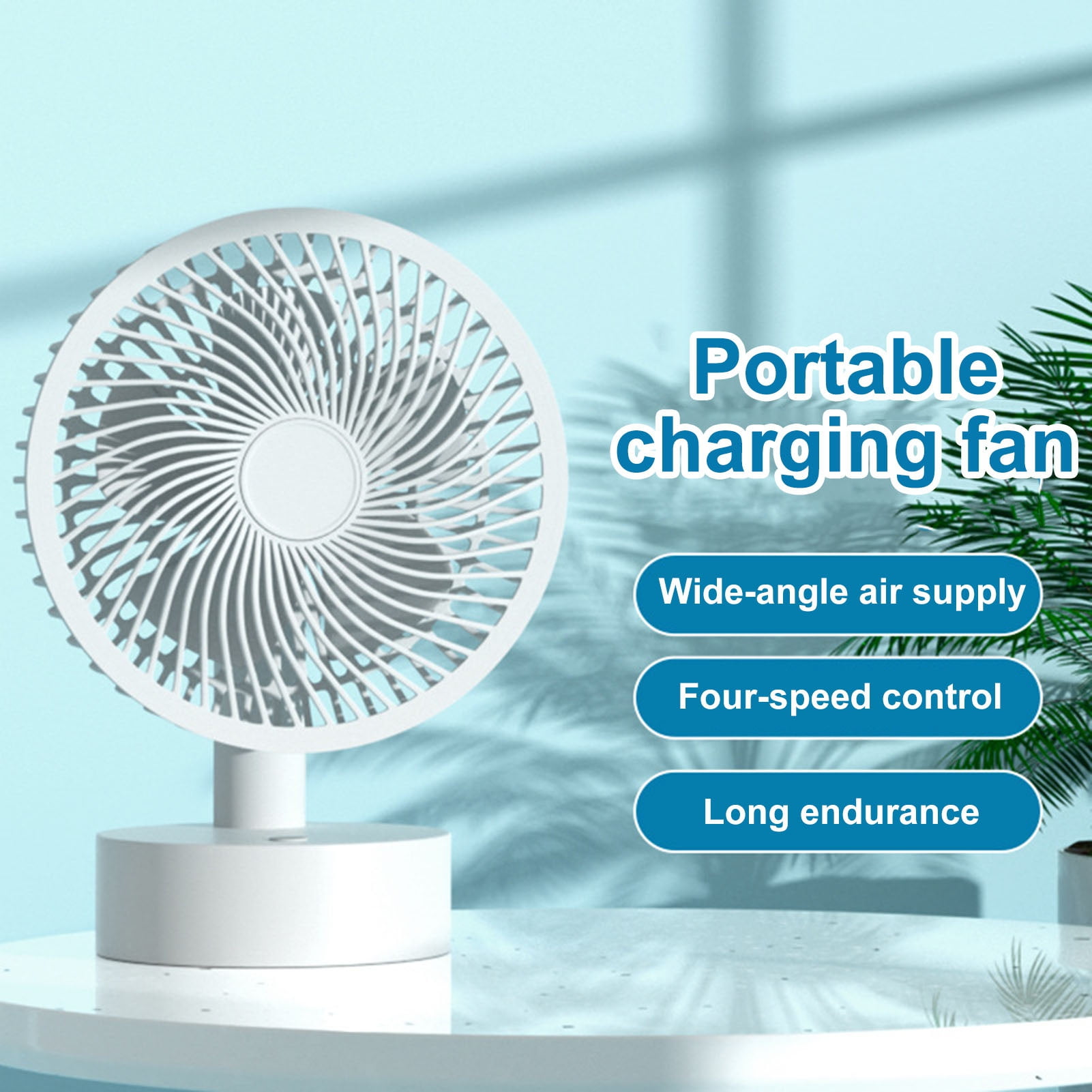 Balieda Tabletop Air Circulator Fan, Small, White Ultra Quiet Desk Fan