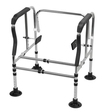 Extra Wide Toilet Safety Rails For Seniors - Adjustable Height & Width Hand Rails