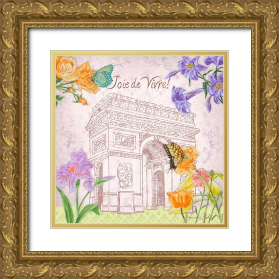 Baliko, Linda 20x20 Gold Ornate Wood Framed with Double Matting Museum Art Print Titled - Parisian Meadow II