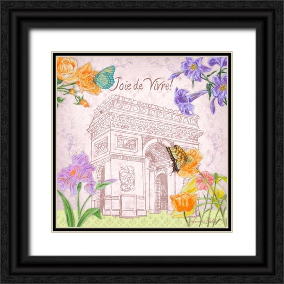 Baliko, Linda 26x26 Black Ornate Wood Framed with Double Matting Museum Art Print Titled - Parisian Meadow II
